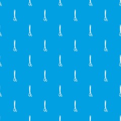Big medical scissors pattern vector seamless blue repeat for any use