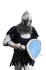 Medieval warrior with ringed armor