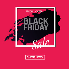 Black Friday sale background. Hole in black paper.