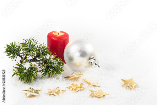 Weihnachtsdeko Kugel Kerze Zweig Sterne Schnee Advent Canvas Print |  Adve-dietwalther