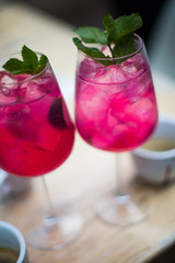 Pink cocktail detail