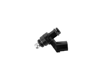 Spare parts of motorcycle injector assy fuel isolated on white background.