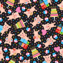 birthday wallpaper with cute pig
