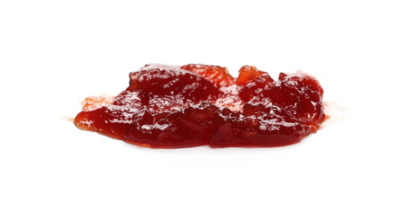 Obraz premium Strawberry jam, marmalade isolated on white background and texture