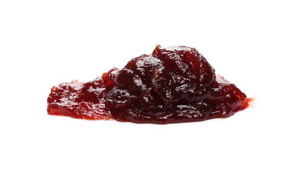 Strawberry jam, marmalade isolated on white background and texture