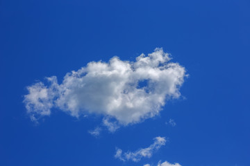 Textured clouds in the blue sky