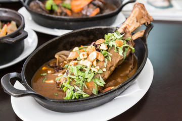 Stew lamb shank estouffade, popular french cuisine