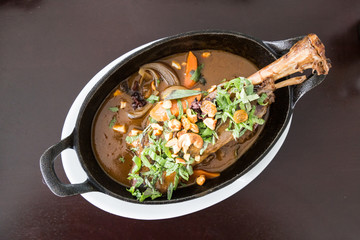 Stew lamb shank estouffade, popular french cuisine
