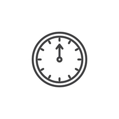 New year clock outline icon. linear style sign for mobile concept and web design. Wall clock pointing at 12 o'clock simple line vector icon. Symbol, logo illustration. Pixel perfect vector graphics