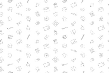 Creativity background from line icon. Linear vector pattern. Vector illustration