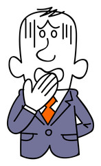 失言、失敗してしまったビジネスマンの青年