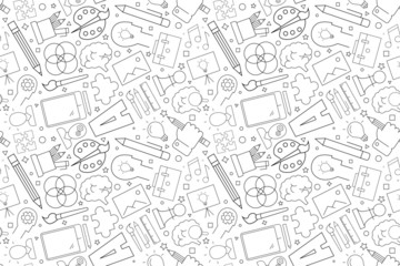 Creativity background from line icon. Linear vector pattern. Vector illustration