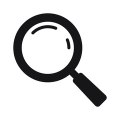 Search icon. Magnifying glass icon, vector magnifier or loupe sign.
