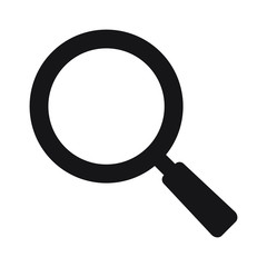 Search icon. Magnifying glass icon, vector magnifier or loupe sign.