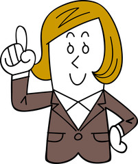 スーツを着た女性社員が提案する