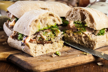 Italian porchetta sandwich