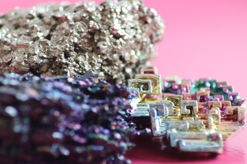 Variety of minerals of natural colors