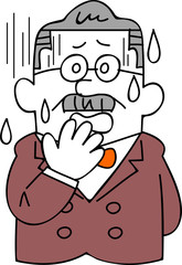 焦る、青ざめる社長　資産家の男性