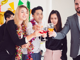 group of friend enjoying party at home,Party after work