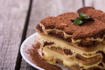 Homemade tiramisu cake