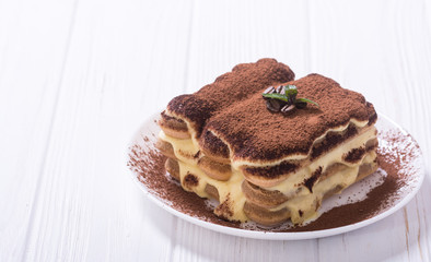Homemade tiramisu cake
