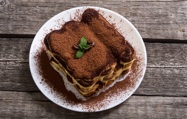 Homemade tiramisu cake