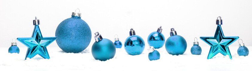 Blue christmas holidays decoration on a white background