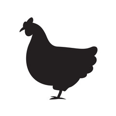 silhouette of a hen. flat vector illustration