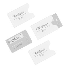 Hotel RFID key card with card sleeve holders vector template