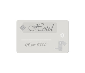 Gray hotel RFID key card isolated on white, vector template