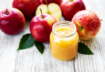 Applesauce in glass jar