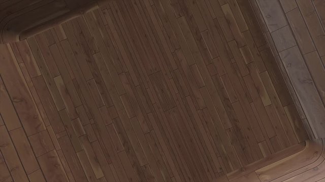 Abstract animation of wooden surface. Closeup of wooden surface of bottom of cubic shape