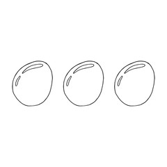 Egg icon. Vector illustration of chicken eggs. Hand drawn egg.