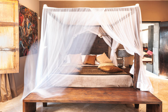 Canopy bed in luxury bedroom