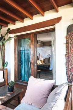 Canopy bed in luxury bedroom