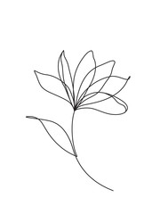 Lotus flower line art. Minimalist icon, logo, label