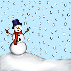 Schneemann in der Natur