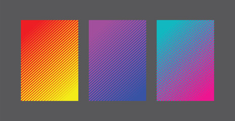 A4 Fading line pattern background set
