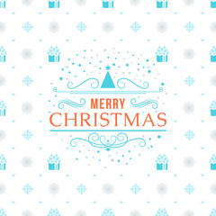 Merry Christmas and Happy New Year. Retro design on seamless background. Vector background for wrapping paper or greeting card