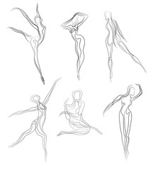 Woman dancer, ballerina, elegant silhouette