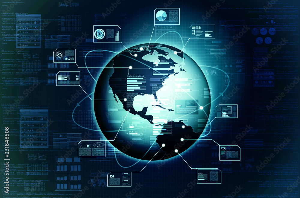Canvas Prints internet big data technology concept
