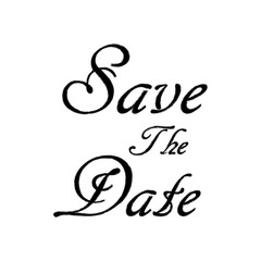 Save the date postcard. Weddings phrase. Ink illustration. Modern brush calligraphy.