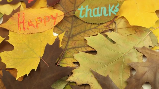 Decorative background of dry leaves, Thanksgiving Day
