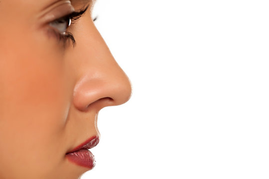 Closeup of female nose