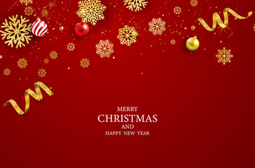 Fototapeta na wymiar Merry Christmas and Happy New Year background.