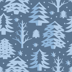 Obraz premium Christmas cut out seamless pattern.