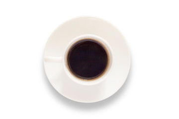 cup of coffee isolated on white background with copy space and clipping path