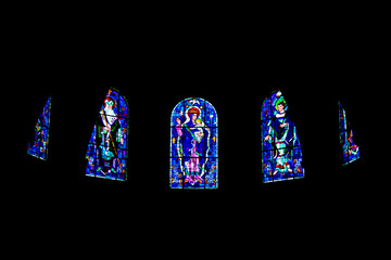 Beaugency. Vitrail de l'abbatiale Notre-Dame. Loiret. Centre-Val de Loire