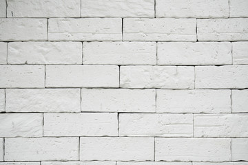 White wall brick stone background & texture