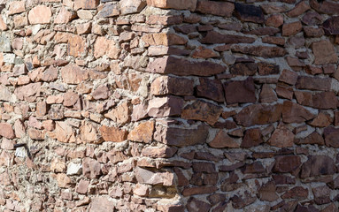 texture of the old wall of wild stone